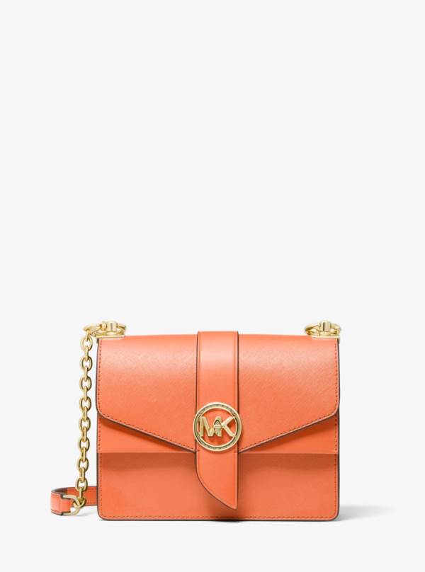 Damske Spojková Taška Michael Kors Greenwich Small Saffiano Leather Marhule - Kabelky Michael Kors Vypredaj | PCTWJ-6143